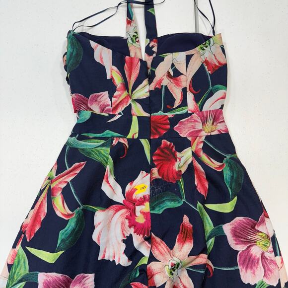 PatBO Laelia floral halter cocktail Jumpsuit wide leg Size 4 - Picture 7 of 10
